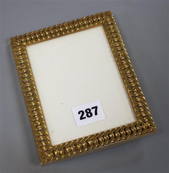 An Hermes of Paris gilt brass photograph frame, height 15.5cm aperture 12 x 9cm